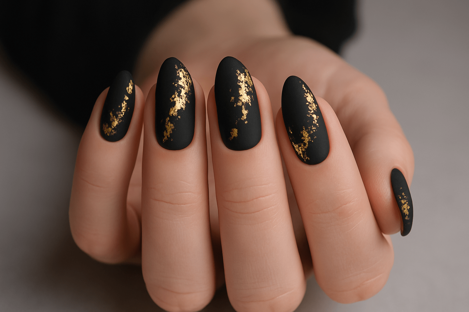 Inspirasi Nail Art Warna Hitam Gold