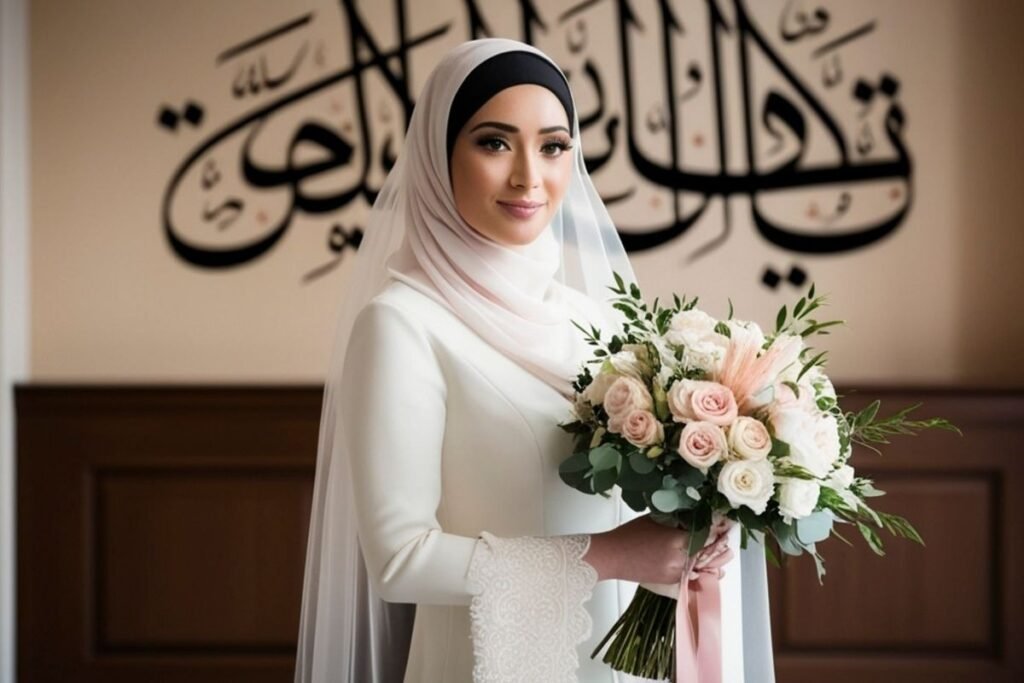 Seorang pengantin perempuan dengan make up arabic soft eyes/Sumber: Canva
